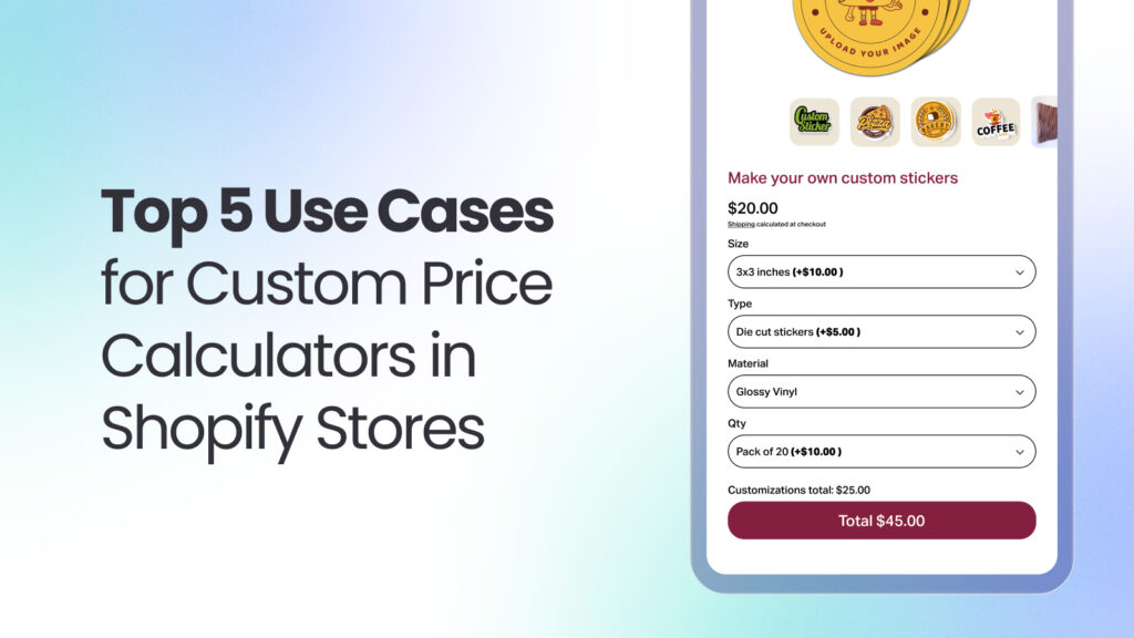 using a custom calculator on a product page