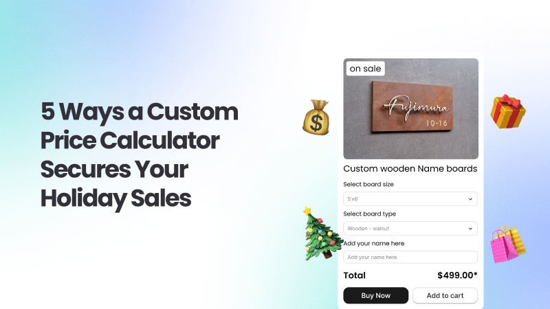 Custom price calculator for holiday sales