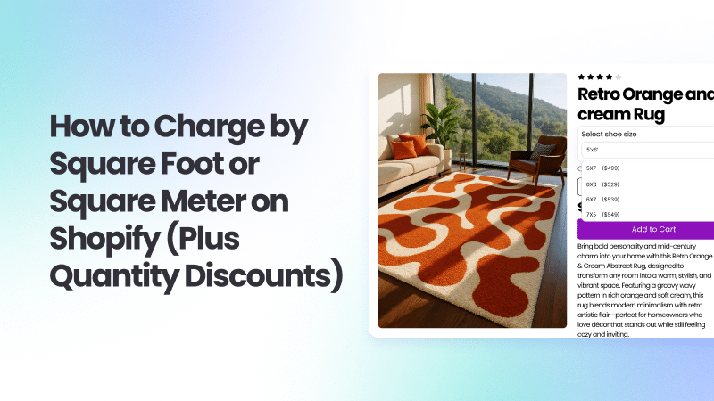 Charging by square feet on a Shopify store's product