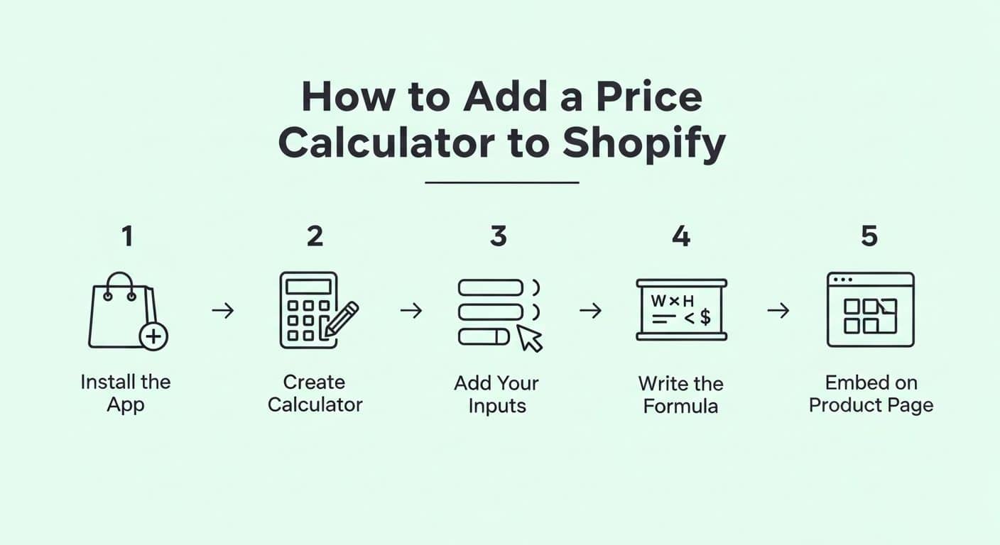 Step-by-step setup of Apippa Custom Price Calculator on Shopify