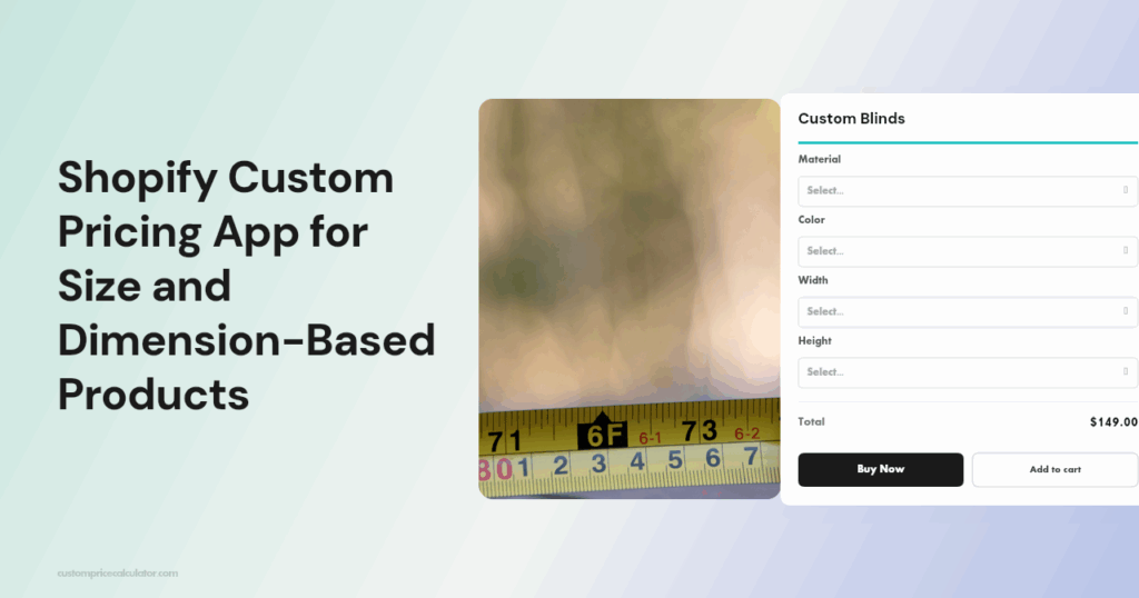 shopify custom pricing app for size based products