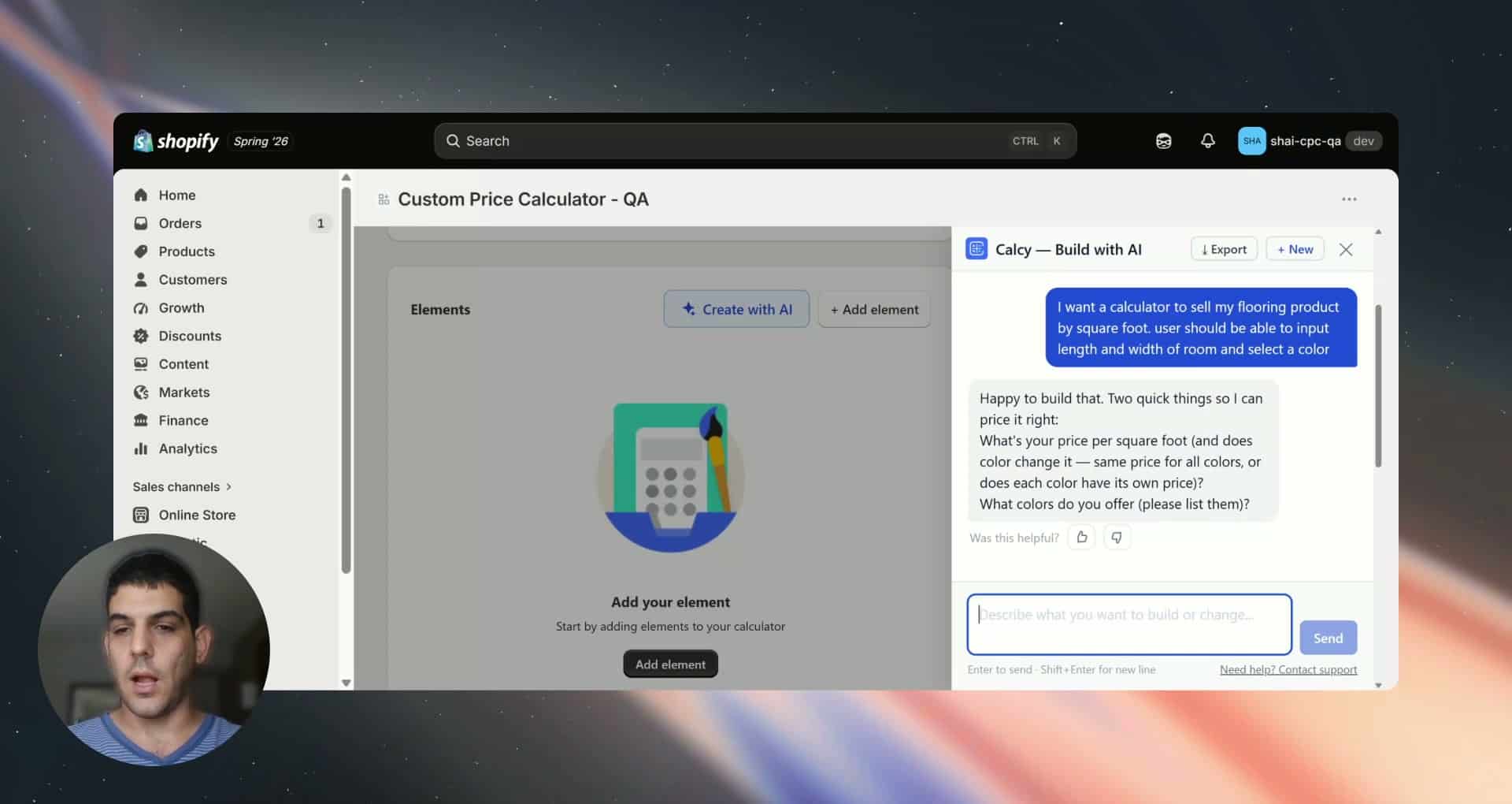 How to Build a Shopify Price Calculator With AI (No Formulas to Write) – screenshot